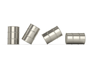 3D rendering Set chrome barrels