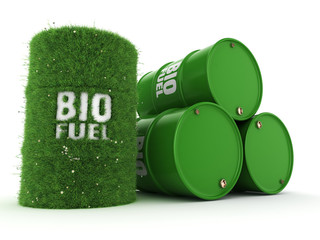 3D rendering barrels of biofuels