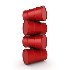 3D rendering red barrels