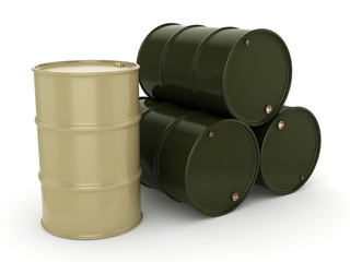 3D rendering khaki barrels