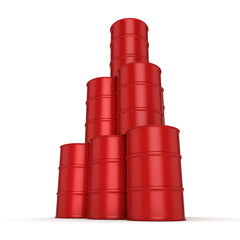 3D rendering red barrels