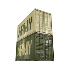 3D rendering army containers