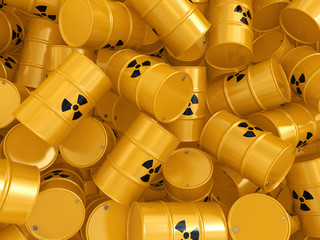 3D rendering radioactive barrels © apopium