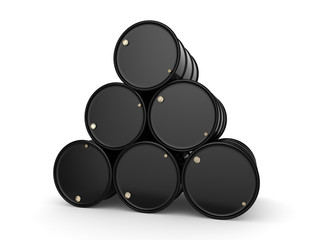 3D rendering black barrels