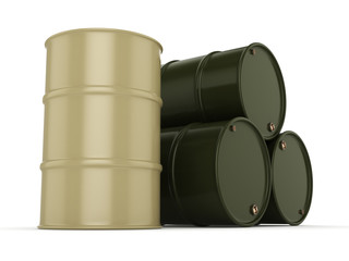 3D rendering khaki barrels