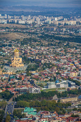 Obraz premium Top View Of Sameba Or Holy Trinity Cathedral Of Tbilisi, The Mai