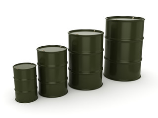 3D rendering khaki barrels