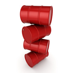 3D rendering red barrels