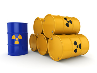 3D rendering radioactive barrels © apopium
