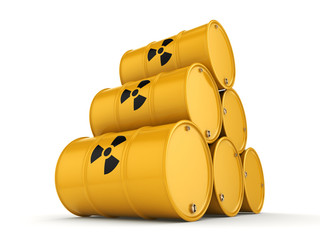 3D rendering radioactive barrels © apopium