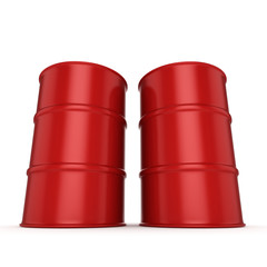 3D rendering red barrels