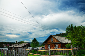 old wooden house in Siberia