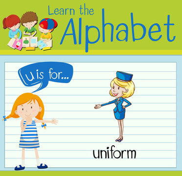 Flashcard letter U is for uniform