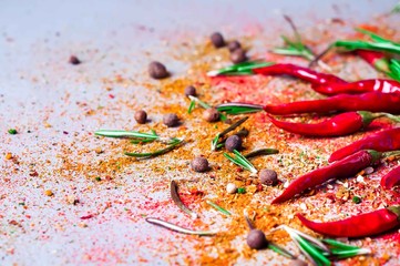 Obraz na płótnie Canvas chili with rosemary spices