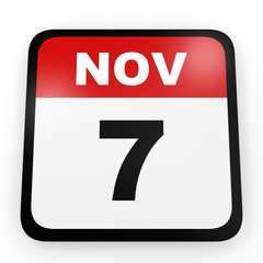 November 7. Calendar on white background.