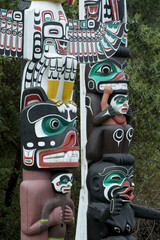 Totem poles at Stanley Park, Vancouver, British Columbia, Canada