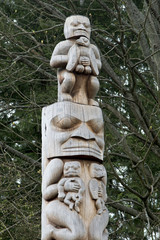 Totem pole at Stanley Park, Vancouver, British Columbia, Canada