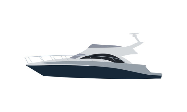 Yacht, vector illustration. Isolated ship