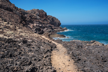 Malpais de Guimar, badlands volcanic landscape in Tenerife, Cana