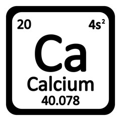 Periodic table element calcium icon.