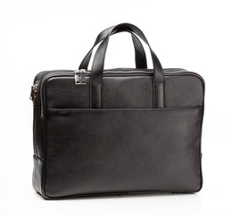black leather men casual or business bag