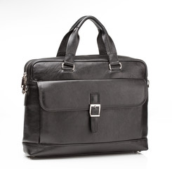 black leather men casual or business bag