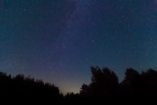 The Milky Way. A beautiful August summer night sky with stars. S