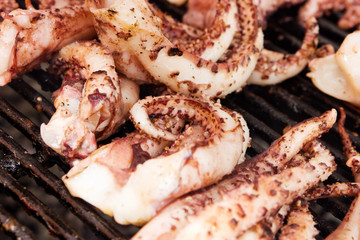 octopus is preparing on Grill
