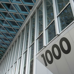 Architectural detail of Seattle Central Library, Seattle, Washin