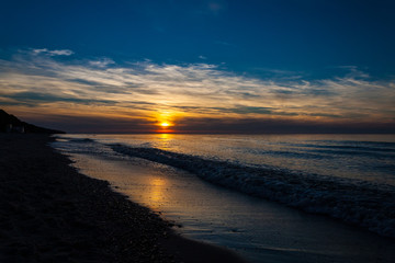 Fototapeta na wymiar Sunset on the Baltic Sea - Pobierowo / Poland