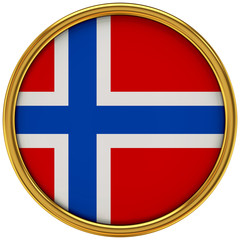 Obraz premium Norway Flag Glossy Button/icon (3d rendering).