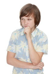 Fototapeta premium Teen boy thinks