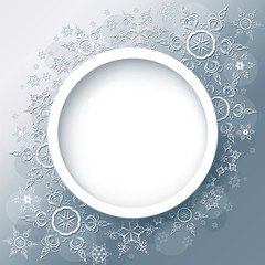 Winter background abstract with snowflakes
