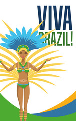 Obraz na płótnie Canvas Garota cartoon icon. Brazil culture america and tourism theme. Colorful design. Vector illustration