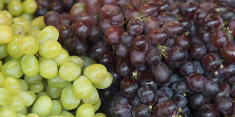 Close-up of grapes for sale at a market stall, Pike Place Market