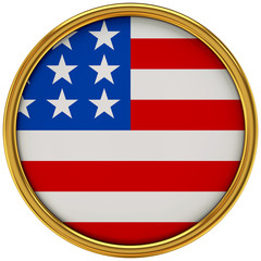 United states Flag Glossy Button/icon (3d rendering).