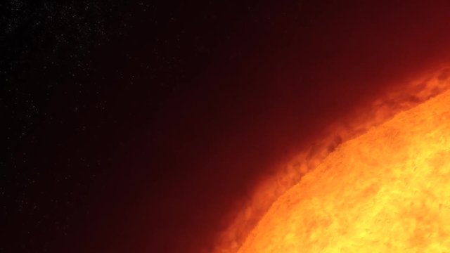 3D Sun Animation: Closeup animated clips of a 3d sun ending in an eclipse.