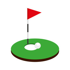 hole golf sport with flag icon vector illustration design