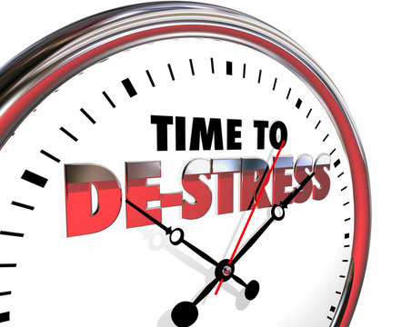 Time to De-Stress Clock Relax Enjoy Life 3d Illustration