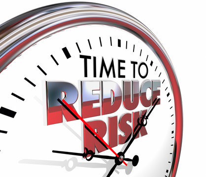 Time to Reduce Risk Clock Mitigation Danger 3d Illustration