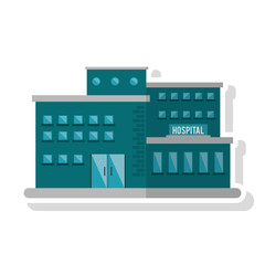 Hospital building icon. Medical and health care theme. Isolated design. Vector illustration