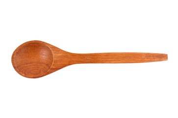 Wooden spoon isolated on white background.Wood spoon isolated