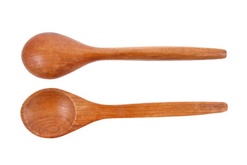Wooden spoon isolated on white background.Wood spoon isolated
