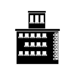 Building with windows icon. Architecture city and urban theme. Isolated and silhouette design. Vector illustration