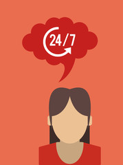 24 7 service with arrow icon vector illustration design