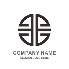 Geometric Morocco Ornament Decoration Circle Letter E Reflection Line Vector Logo Design Template