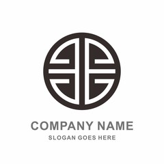 Geometric Morocco Ornament Decoration Circle Letter E Reflection Line Vector Logo Design Template