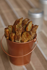 Baked Potato Wedges in Bucket 