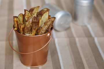 Potato Wedges in Bucket