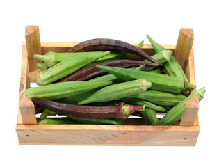 green and red okra